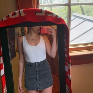 Backless white v neck body suit